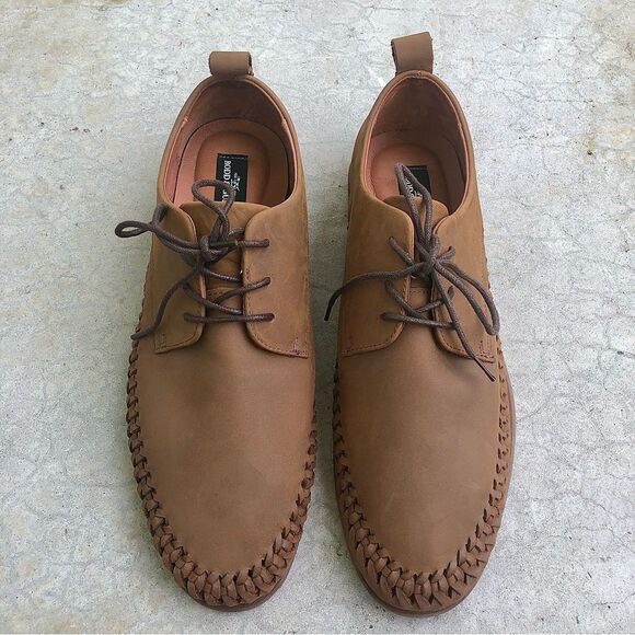 Rodd & Gunn Hamilton Huarache Loafers Brown Leather Woven Derby Shoes EU 45 main image 5